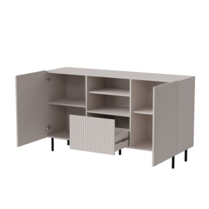 COMODA PAXOS KM-1, 150X40 CM, CASMIR/NEGRU, DIN MDF FURNIRUIT, PAL LAMINAT SI METAL, STIL MODERN - Img 2
