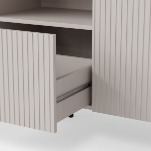 COMODA PAXOS KM-1, 150X40 CM, CASMIR/NEGRU, DIN MDF FURNIRUIT, PAL LAMINAT SI METAL, STIL MODERN - Img 4