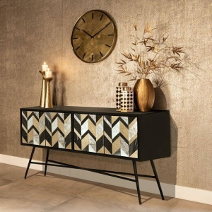 COMODA ROSTELLI, 150 CM, MULTICOLOR, DIN MARMURA SI LEMN MASIV, STIL MODERN, B2 - Img 1