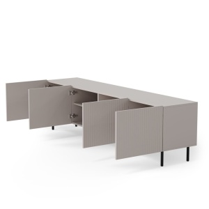 COMODA TV PAXOS RTV-2, 200X40 CM, CASMIR/NEGRU, DIN MDF FURNIRUIT, PAL LAMINAT SI METAL, STIL MODERN - Img 5
