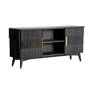 COMODA TV PLISSÉ REF. 28601, DIN LEMN MASIV DE MANGO SI OTEL, STIL VINTAGE, VIC - Img 2