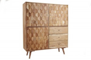 DULAP/BUFET LEMN MASIV, 140CM DIN LEMN ACACIA, DESIGN RETRO, ARTIM GROUP SELECTION - Img 6