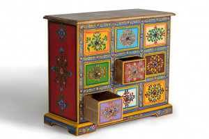 DULAP LIVING BERRY 70CM, MULTICOLOR, LEMN DE MANGO SI MDF, GINER Y COLOMER - Img 4