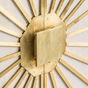 DULAP PREM REF. 25355, DIN METAL, MDF SI LEMN MASIV DE MANGO, ALB/AURIU, STIL CLASIC, VIC - Img 5