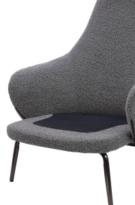 FOTOLIU LOBBY TEDDY, GRI/NEGRU, TAPITERIE DIN TEXTIL PLUSAT SI PIELE ECOLOGICA, STIL MODERN - Img 7