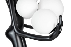 LAMPADAR HUMAN, NEGRU/ALB, DIN FIBRA DE STICLA SI STICLA, STIL MODERN - Img 5