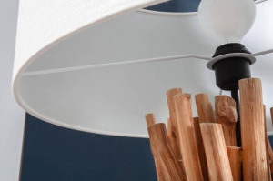 LAMPADAR SERVANT 153CM DIN LEMN SI IN, ALB/NATURAL, COD 40400 - Img 3