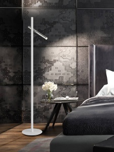 LAMPADAR VARAS, 167 CM, ALB MAT/CROM, DIN METAL SI ACRIL STIL MODERN - Img 1
