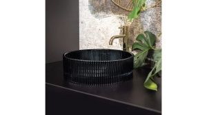 LAVOAR REA INGRID, 39,5 CM, NEGRU, DIN STICLA, CALITATE SUPERIOARA - Img 3