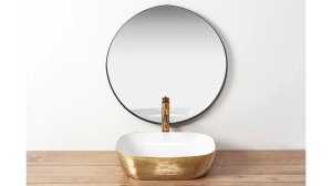 LAVOAR REA JENNY, 46,5 CM, ALB/AURIU, DIN CERAMICA, CALITATE SUPERIOARA - Img 3