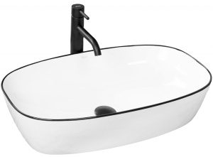 LAVOAR REA JOVITA, 60 CM, ALB/NEGRU, DIN CERAMICA, CALITATE SUPERIOARA - Img 5