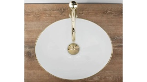 LAVOAR REA SOFIA, ALB/AURIU PERIAT, 41 CM, DIN CERAMICA, CALITATE SUPERIOARA - Img 3