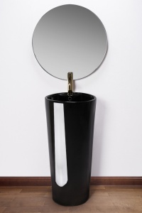 LAVOAR REA STATIV BLANKA, 84 CM, NEGRU, DIN CERAMICA, CALITATE SUPERIOARA - Img 2
