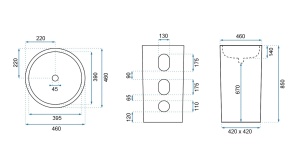 LAVOAR REA STATIV ESTERA, 85 CM, ALB, DIN CERAMICA, CALITATE SUPERIOARA - Img 6