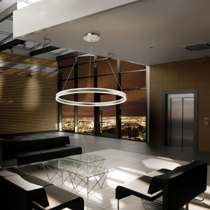 LUSTRA/PLAFONIERA HELIA, 100 CM, CROM/OPAL, DIN METAL, ALUMINIU SI ACRIL, STIL MODERN - Img 1