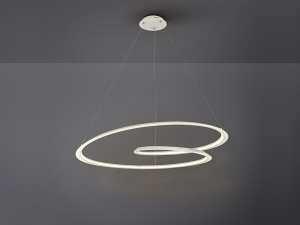 LUSTRA/PLAFONIERA LOOPING, 97 CM, ALB MAT/OPAL, DIN METAL, ALUMINIU SI SILICON, STIL MODERN - Img 4