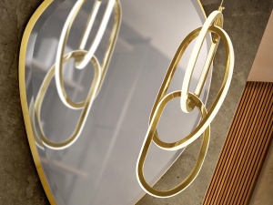 LUSTRA/PLAFONIERA NEXO, 25CM, AURIU/OPAL, DIN METAL SI SILICON, STIL MODERN - Img 2
