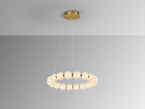 LUSTRA/PLAFONIERA ROXAN, 57 CM, AURIU/TRANSPARENT, DIN METAL, ALUMINIU SI ACRIL, STIL MODERN - Img 3