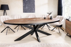 MASA DE SUFRAGERIE OVALA, MOUNTAIN SOUL 240CM, MDF, ASPECT DE PIATRA, INVICTA INTERIOR - Img 7
