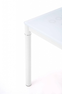 MASA DINING ARGUS, ALB LAPTOS/ALB, 100 CM, BLAT DIN STICLA SI PICIOARE DIN METAL , STIL MODERN, HALMAR - Img 3