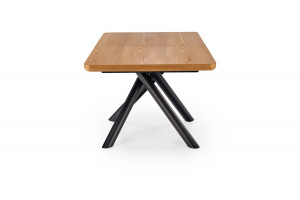 MASA DINING EXTENSIBILA DERRICK, STEJAR/NEGRU, 160/200 CM, BLAT DIN MDF SI PICIOARE DIN METAL, STIL MODERN, HALMAR - Img 4