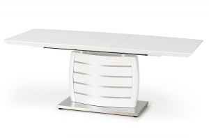 MASA DINING EXTENSIBILA ONYX, ALB/CROM, 160/200 CM, BLAT DIN MDF LACUIT SI PICIOR DIN METAL, STIL MODERN, HALMAR - Img 2