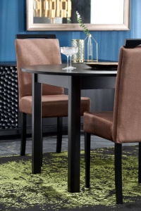 MASA DINING EXTENSIBILA RINGO, NEAGRA, 102/142 CM, DIN MDF SI FURNIR, STIL CLASIC - Img 3