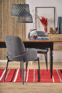 MASA DINING EXTENSIBILA ROCOCO, STEJAR INCHIS/NEGRU, 140/220 CM, BLAT DIN MDF SI PICIOARE DIN LEMN MASIV, STIL CLASIC, HALMAR - Img 5