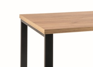 MASA DINING/LIVING EXTENSIBILA TRISTAN, 80(148)x80, STEJAR/NEGRU, DIN METAL SI PLACA LAMINATA, STIL MODERN, SIGNAL - Img 4