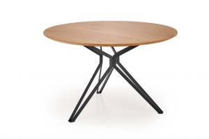MASA DINING PIXEL 2, STEJAR AURIU/NEGRU, 120 CM, BLAT DIN MDF SI PICIOARE DIN METAL, STIL VINTAGE - Img 8