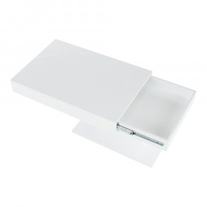 MASUTA DE CAFEA DIKARO, ALB CU EXTRA LUCIU, STIL MODERN, TK - Img 3