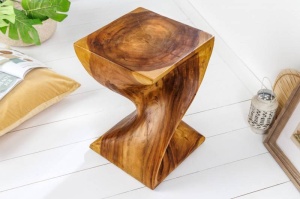 MASUTA DE CAFEA/TABURET 30CM, HELIX, LEMN MASIV, DESIGN MODERN - Img 2