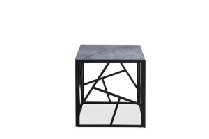 MASUTA DE CAFEA UNIVERSE 2 KWADRAT, EFECT DE MARMURA GRI/NEGRU, DIN MARMURA SI METAL, STIL MODERN, HALMAR - Img 5