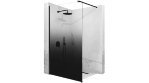 PARAVAN DE DUS REA AERO OMBRE, 120CM, NEGRU/NEGRU, DIN STICLA, CALITATE SUPERIOARA - Img 1