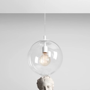 PENDUL GLOBE, 200 CM, ALB, DIN STICLA SI METAL, STIL MODERN - Img 2
