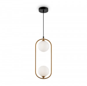 PENDUL RING MOD013PL-02BS , DIN METAL SI STICLA, ALB, STIL MODERN, MAYTONI - Img 1