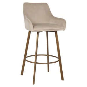 SCAUN DE BAR CRESSIDA KAKI QUARTZ VELVET, S4571, CONFECTIONAT DIN SPUMA, LEMN SI 100% POLIESTER, RICHMOND INTERIORS - Img 3