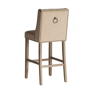 SCAUN DE BAR ERFURT REF. 29544, DIN LEMN MASIV DE PIN SI PANZA, STIL CHESTERFIELD, VIC - Img 3