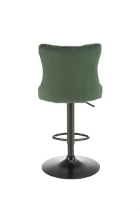 SCAUN DE BAR H117, VERDE/NEGRU, TAPITERIE DIN CATIFEA SI PICIOARE DIN METAL, STIL MODERN - Img 3