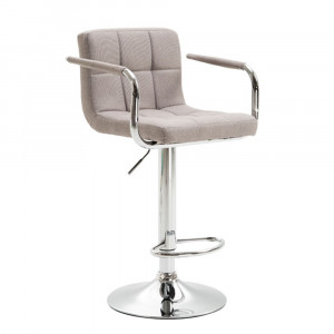 SCAUN DE BAR LEORA 2 NEW, GRI-MARO/CROM, STIL MODERN, TK - Img 1