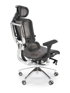 SCAUN DE BIROU ETHAN, GRI/CROM, TAPITERIE DIN PLASA SI PICIOARE DIN METAL, STIL MODERN - Img 2