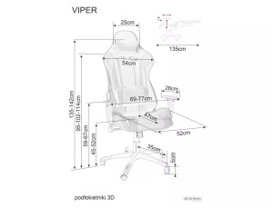 SCAUN DE BIROU PIVOTANT VIPER, ALBASTRU/NEGRU, TAPITERIE DIN STOFA SI PICIOR DIN METAL, STIL MODERN - Img 2