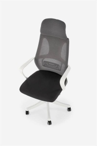 SCAUN DE BIROU VALDEZ 2, ALB/NEGRU/GRI, TAPITERIE DIN STOFA/PLASA SI PICIOARE DIN METAL, STIL MODERN, HALMAR - Img 2