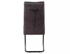 SCAUN DINING BERRY, GRI INCHIS 18/NEGRU MAT, TAPITERIE DIN STOFA SI PICIOARE DIN METAL, STIL MODERN - Img 4