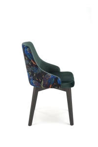 SCAUN DINING ENDO, VERDE BLUVEL 78/MULTICOLOR/NEGRU, CU TAPITERIE DIN CATIFEA SI PICIOARE DIN LEMN MASIV, STIL CLASIC - Img 5