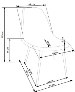 SCAUN DINING K220 ALB/NEGRU/STEJAR AURIU STIL SCANDINAV HALMAR - Img 4