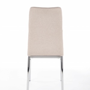 SCAUN DINING K309, BEJ/CROM, CU TAPITERIE DIN STOFA SI PICIOARE DIN METAL, STIL MODERN - Img 3