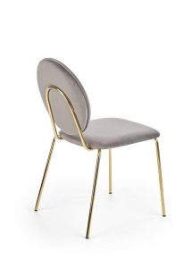 SCAUN DINING K363, GRI/AURIU, CU TAPITERIE DIN STOFA FINA SI PICIOARE DIN METAL, STIL MODERN, HALMAR - Img 3