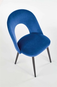 SCAUN DINING K384, ALBASTRU/NEGRU, CU TAPITERIE DIN STOFA FINA SI PICIOARE DIN METAL, STIL MODERN - Img 2