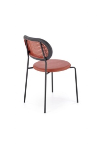 SCAUN DINING K524, BORDO/NEGRU, DIN RATTAN, PIELE ECOLOGICA SI PICIOARE DIN METAL , STIL MODERN - Img 5